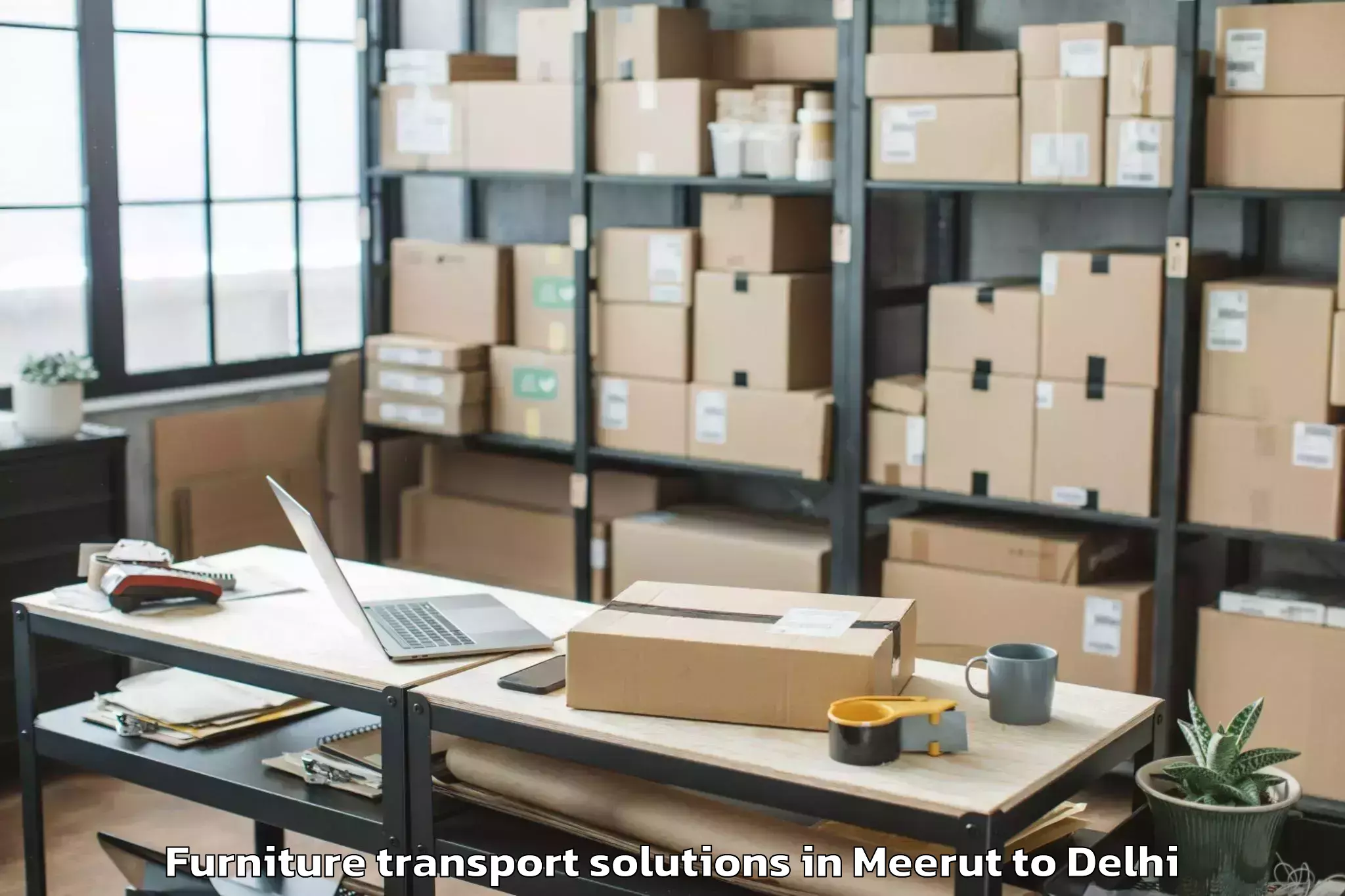 Book Meerut to Hauz Khas Furniture Transport Solutions Online